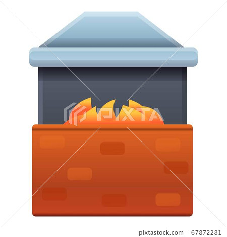 Blacksmith oven icon, cartoon style 67872281