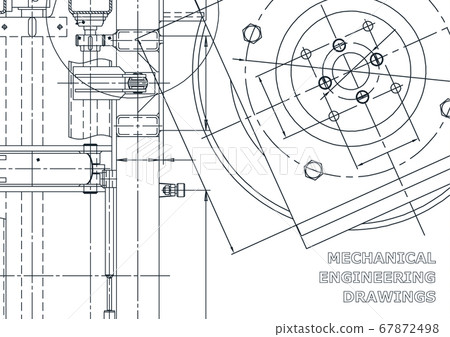 Computer aided design systems. Technical illustrations, backgrounds. Mechanical engineering drawing 67872498