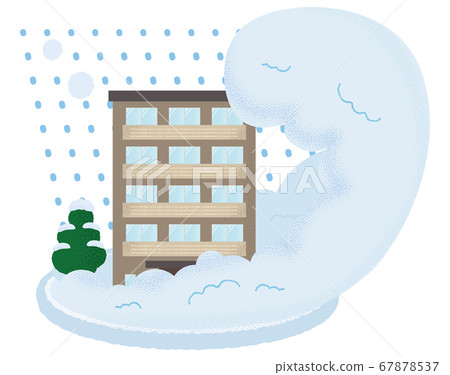 Vector illustration of a mansion that suffers from an avalanche 67878537