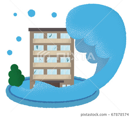 遭受洪水破壞的豪宅的矢量圖 67878574