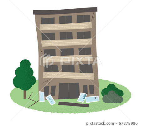 Vector illustration of an apartment that suffers from the earthquake Vector illustration of an apartment that suffers from the earthquake 67878980