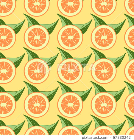 Orange vector seamless pattern background. Art... - Stock Illustration ...