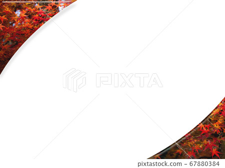 Beautiful plastic colored autumn leaves frame 67880384