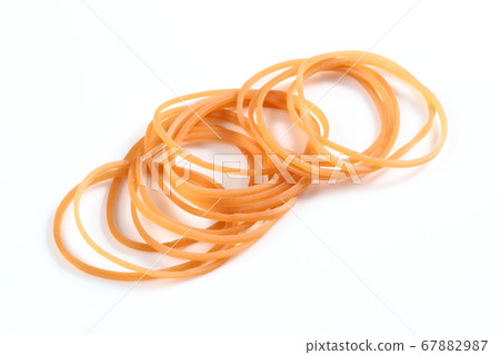 Rubber band on white background 67882987