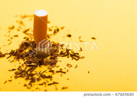 Pin down broken pile cigarette or tobacco on 67883680