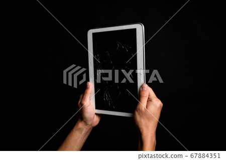 Tablet with cracked screen Tablet with cracked screen 67884351
