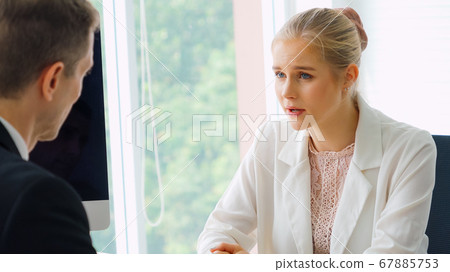 Job seeker in job interview meeting with manager Job seeker in job interview meeting with manager 67885753