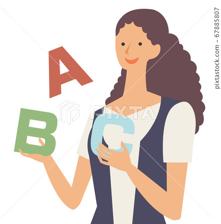 關於英語和英語會話的TOEIC卡通插圖 關於英語和英語會話的TOEIC卡通插圖 67885807