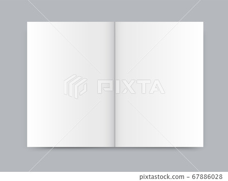 Blank white newspaper mock up isolated on gray background 67886028