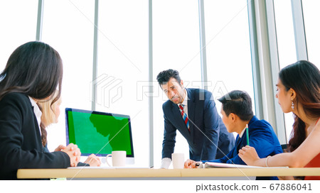 Business people in the conference room with green screen 67886041