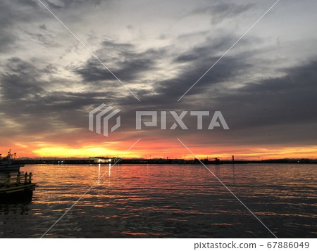 自然 日落 海 67886049