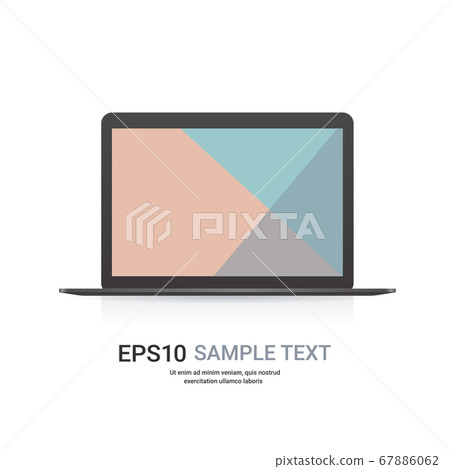 modern laptop with colored screen realistic mockup gadgets and devices concept copy space 67886062