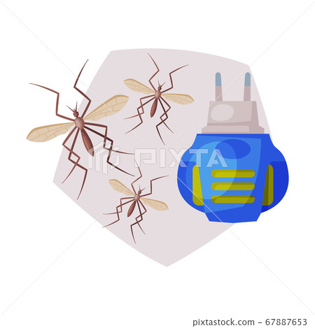 Electric Fumigator, Extermination of Mosquitoes, Pest Control Vector Illustration on White Background 67887653