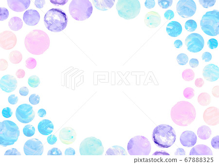 Polka dot pattern texture frame watercolor illustration Polka dot pattern texture frame watercolor illustration 67888325