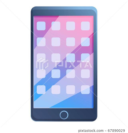 Fingerprint smartphone icon, cartoon style 67890029