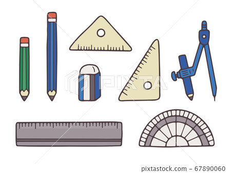 Stationery stationery ruler pencil eraser line drawing illustration Stationery stationery ruler pencil eraser line drawing illustration 67890060