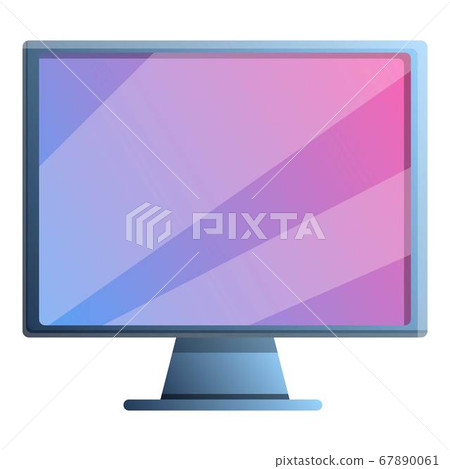 Computer monitor icon, cartoon style 67890061