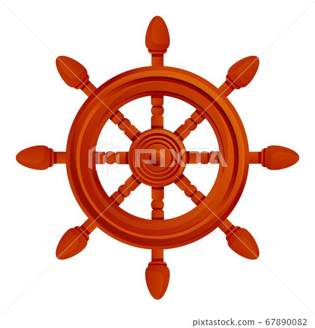 Driving ship wheel icon, cartoon style Driving ship wheel icon, cartoon style 67890082