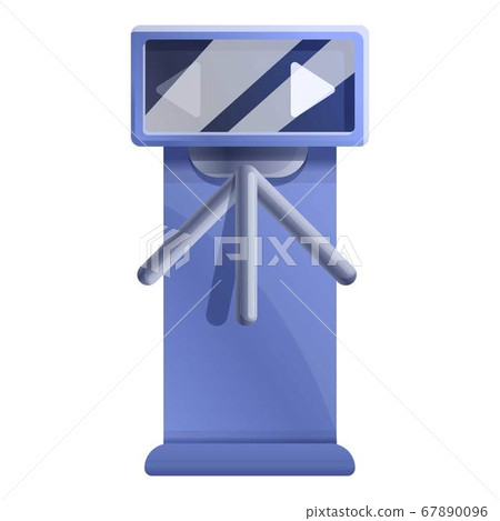 Tripod turnstile icon, cartoon style 67890096