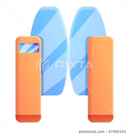 Glass turnstile icon, cartoon style 67890103