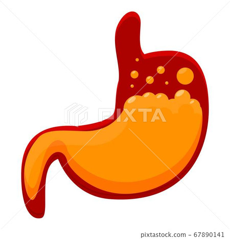 Full working stomach icon, cartoon style 67890141