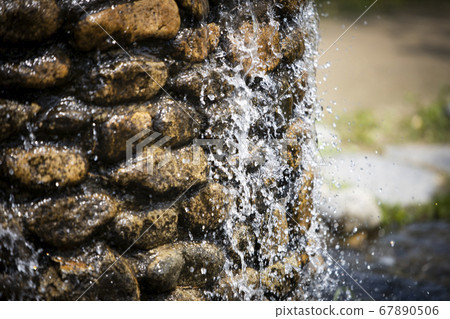 Cool water overflowing the well 67890506