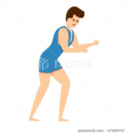 Greco-roman wrestling match icon, cartoon style Greco-roman wrestling match icon, cartoon style 67890707