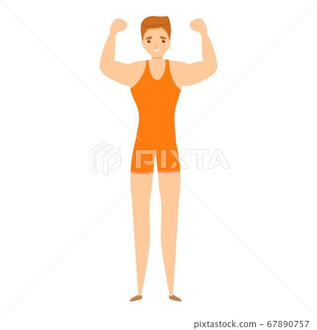 Greco-roman wrestling boy icon, cartoon style 67890757
