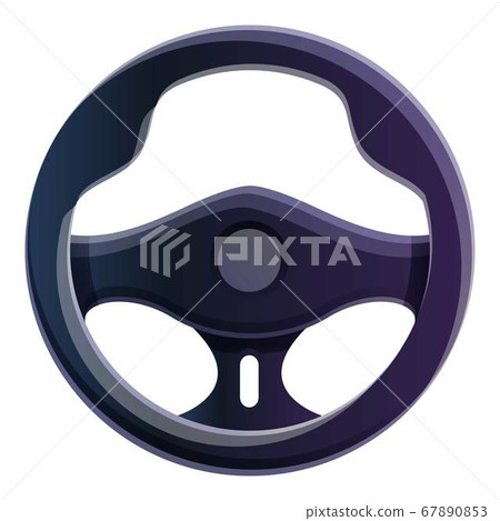 Racing steering wheel icon, cartoon style 67890853