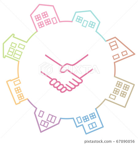 Cityscape handshake yen 67890856