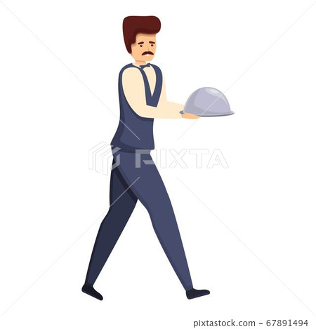 Walking butler icon, cartoon style Walking butler icon, cartoon style 67891494