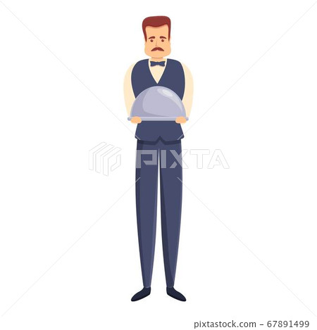 Serious butler icon, cartoon style Serious butler icon, cartoon style 67891499