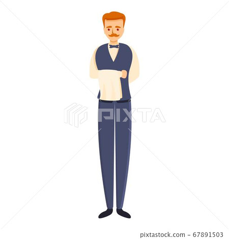 Service butler icon, cartoon style 67891503