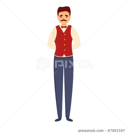 Restaurant butler icon, cartoon style 67891507