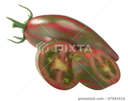 Purple Smaragd heirloom tomato,  isolated 67892418