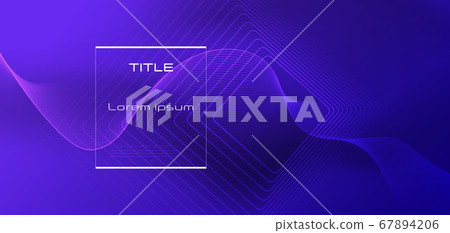 Vector illustration abstract wavy, wave, line and blurred gradient mesh in bright color background. Dynamic minimal wave line composition design, layout for flyer, poster, banner 67894206