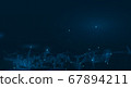 Vector illustration molecule,Connected lines with dots,technology on blue background. Abstract internet network connection design for web site.Digital data,communication,science and futuristic concept 67894211