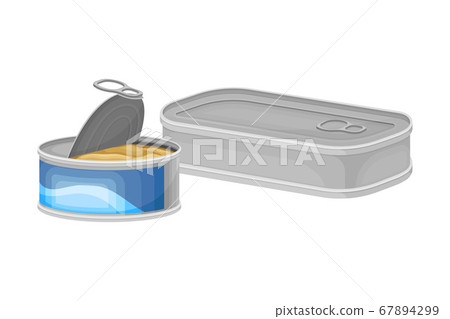 Fish Tin or Can as Manufactured Product Vector Illustration 67894299