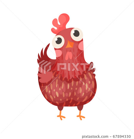 Feathered Hen as Farm Bird Isolated on White Background Vector Illustration Feathered Hen as Farm Bird Isolated on White Background Vector Illustration 67894330