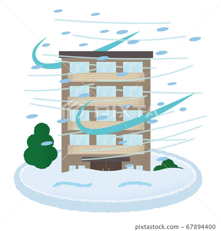 Vector illustration of a mansion suffering from snowstorm Vector illustration of a mansion suffering from snowstorm 67894400