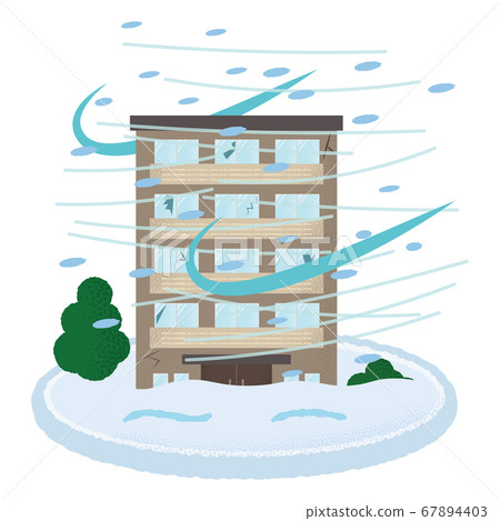 遭受暴風雪的豪宅的矢量圖 67894403