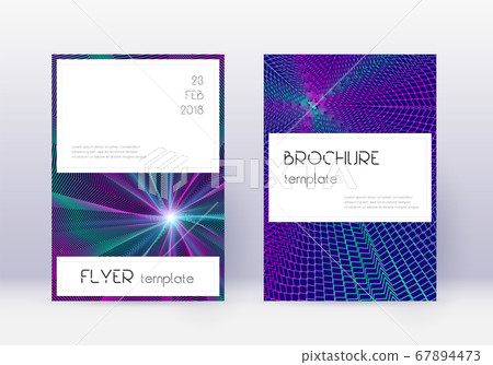 Stylish cover design template set. Neon abstract l Stylish cover design template set. Neon abstract l 67894473