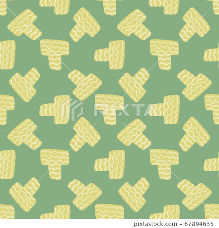 Random seamless pattern with yellow elements and - Stock Illustration ...