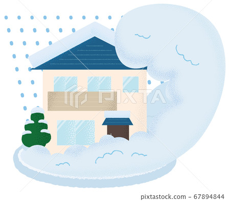 Vector illustration of houses damaged by avalanche Vector illustration of houses damaged by avalanche 67894844