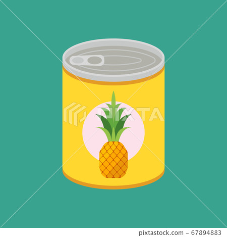 Canned pineapple in flat style Canned pineapple in flat style 67894883