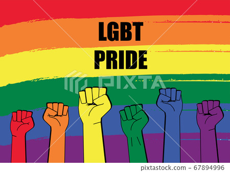 Lgbt Pride Concept with Raised Rainbow Colored 67894996