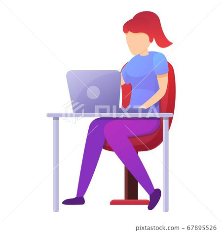 Headhunter laptop working icon, cartoon style 67895526