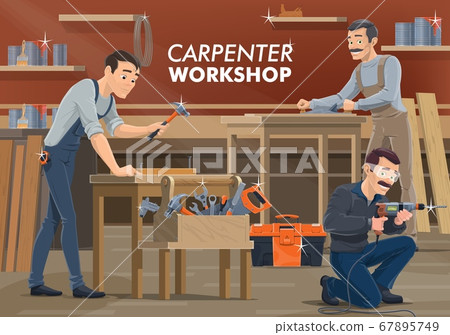 Carpenter and woodworker workers, wood works 67895749