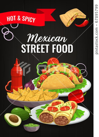 Mexican cuisine food, Mexico dishes taco, burrito 67895799