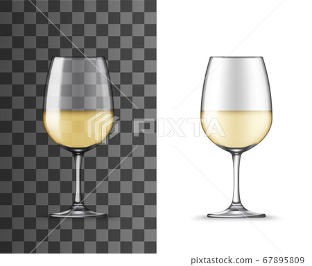 White wine glass cup, realistic isolated mockup White wine glass cup, realistic isolated mockup 67895809
